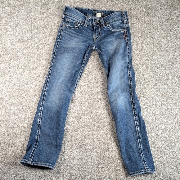 Silver Jeans Frances Capri Women Blue Denim Jeans Size 25 - Picture 2 of 10